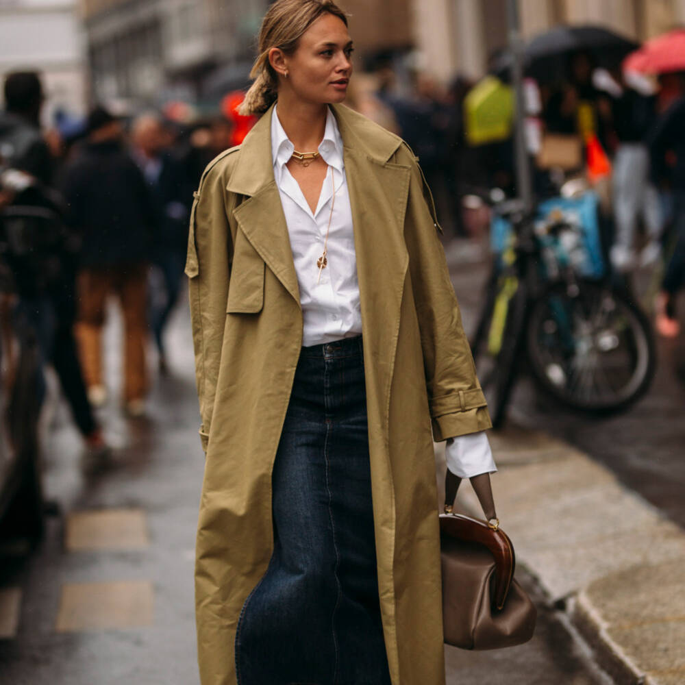 Shop the Look: Elegant mit Maxi-Jeansrock