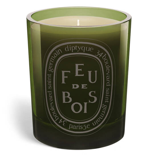Grey Feu de Bois Colored Candle
