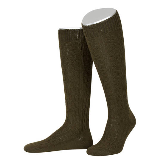 Trachtenkniestrumpf Zopfmuster