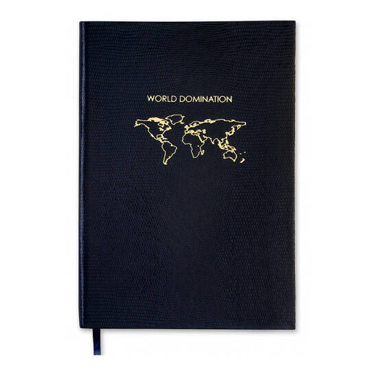 World Domination A5 Notizbuch dunkelblau