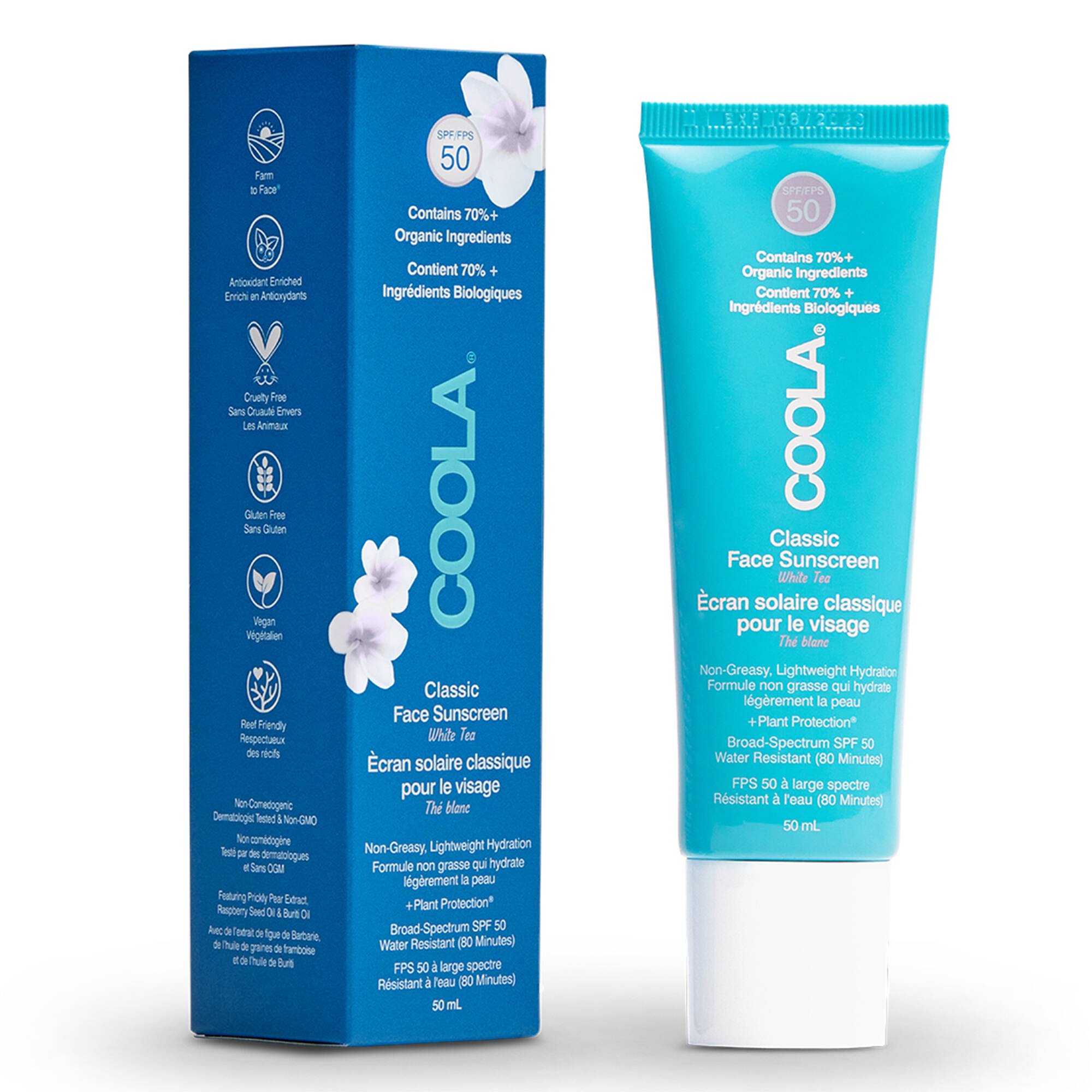 Coola Classic SPF 50 Face Lotion White Tea (weiss | ml) Beauty, Gesicht, Sonnenpflege, Sonnenschutz