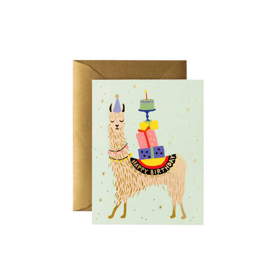Grußkarte Llama Birthday