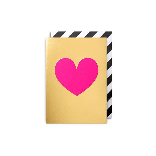 Grußkarte lila Herz auf Gold