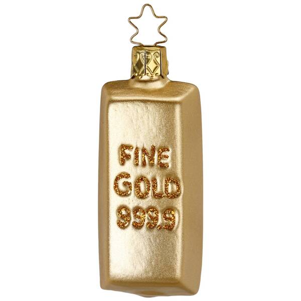 Christbaumkugel Goldbarren