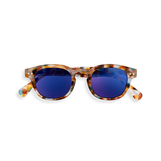 Junior SUN #C Blue Tortoise Blue Mirror Lenses +0.
