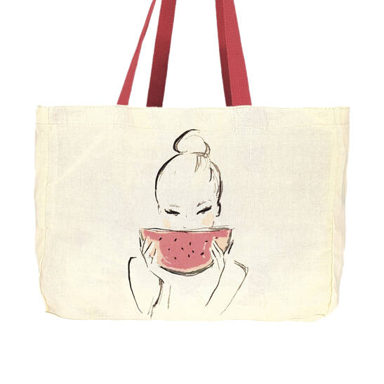  Canvas Shopper "Watermelon"
