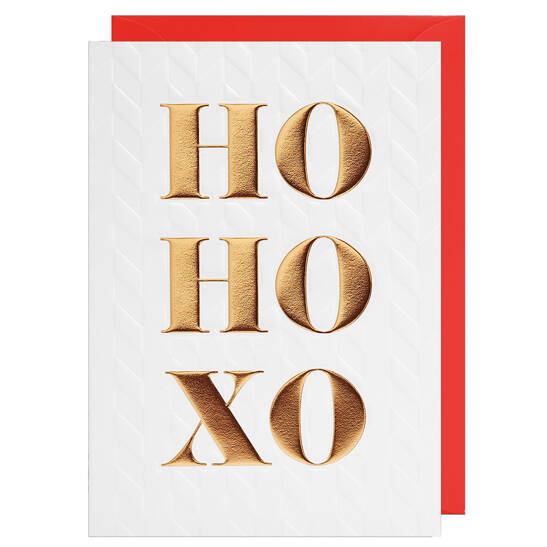 Weihnachtskarte Ho Ho Xo