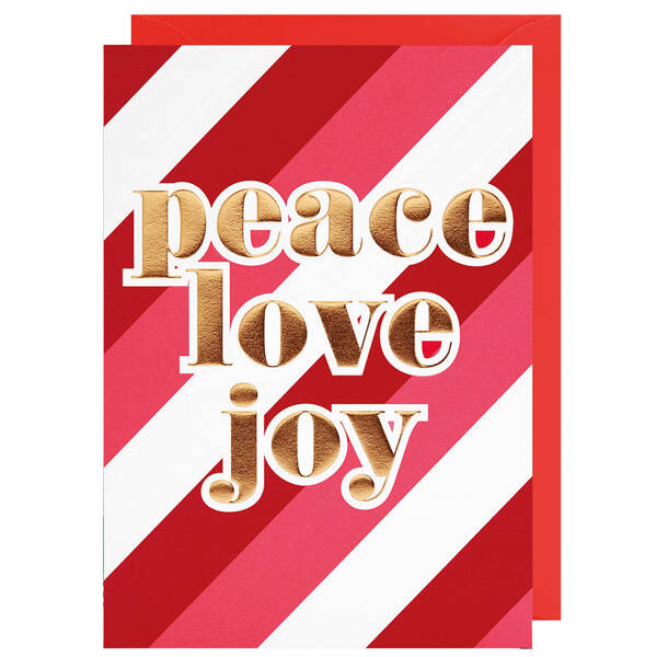 Weihnachtskarte peace love joy