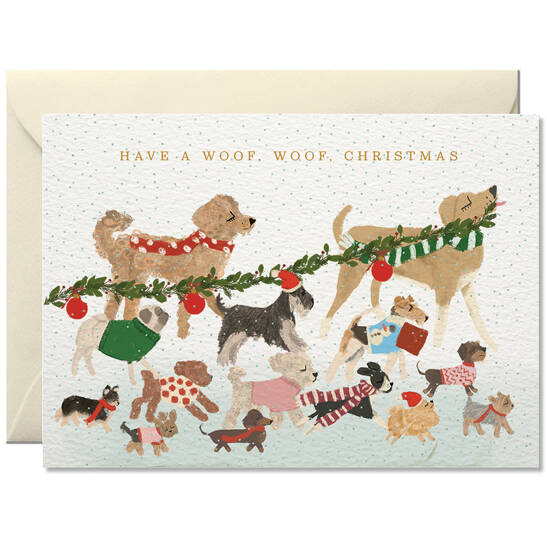 Weihnachtskarte Have A Woof Woof Christmas