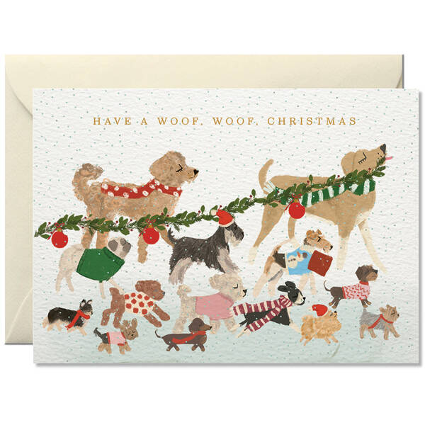 Weihnachtskarte Have A Woof Woof Christmas