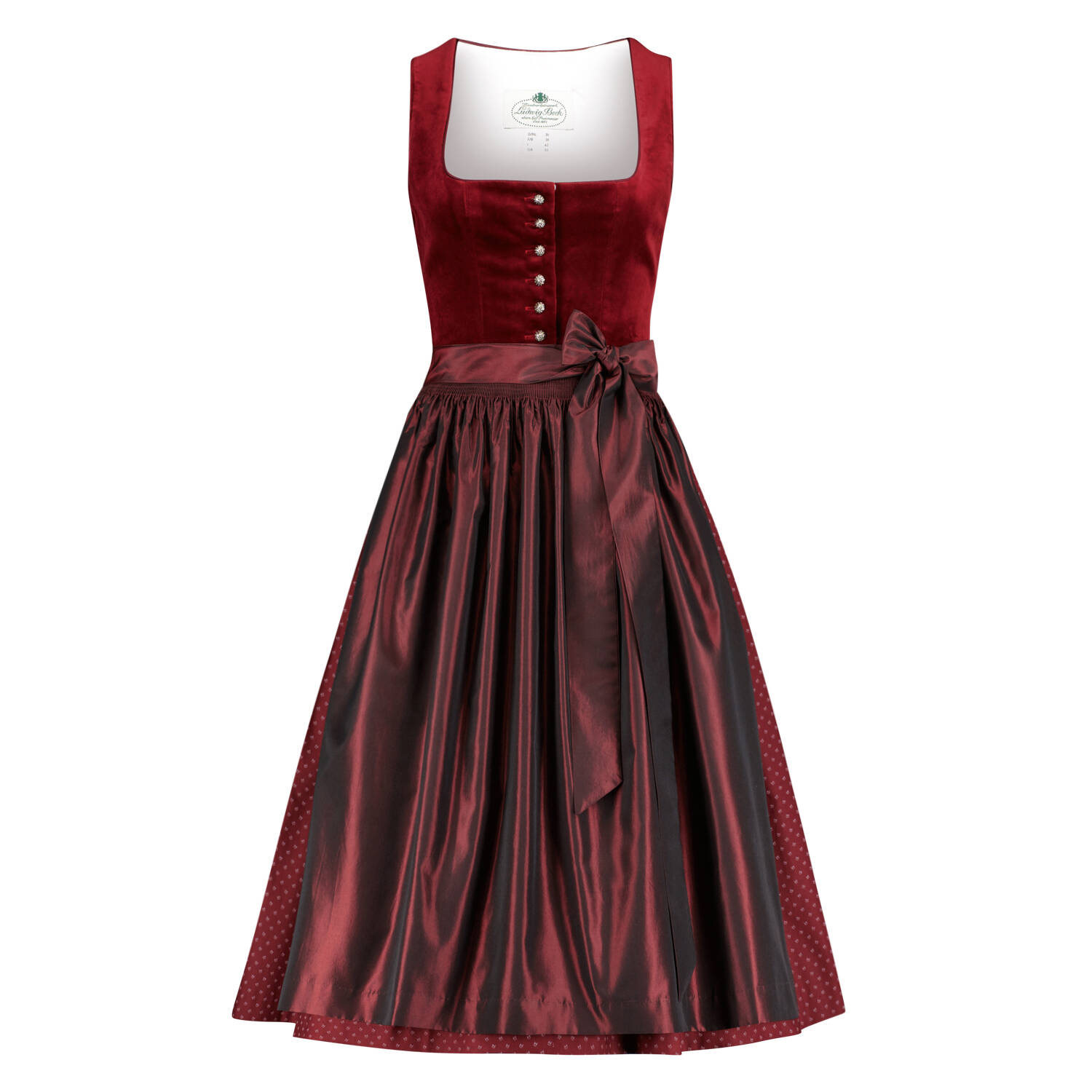 Heimatwerk Ludwig Beck Dirndl Pillersee 70cm (rot | 32) Für Damen, Trachten,