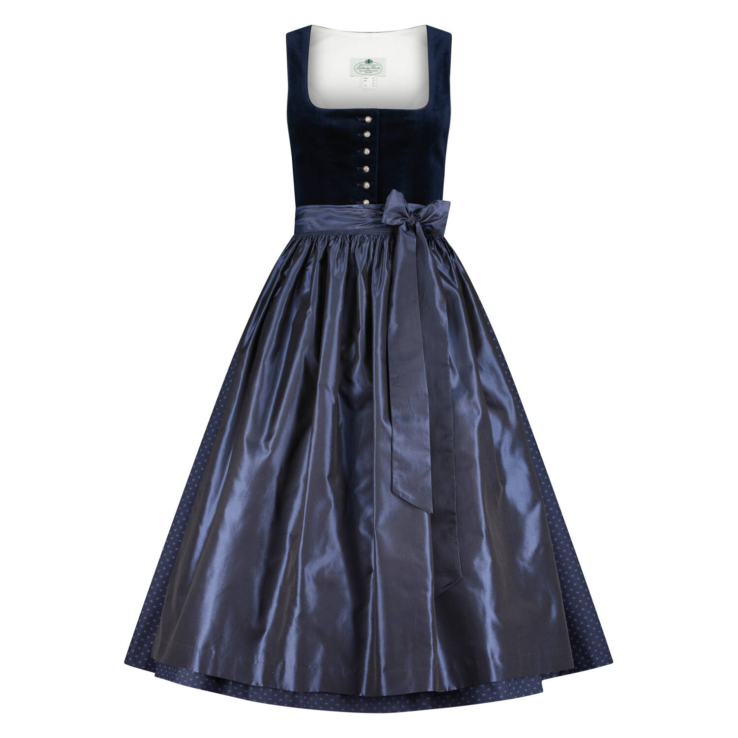 Heimatwerk Ludwig Beck Dirndl Pillersee 80cm (blau | 36) Für Damen, Trachten, Curvy