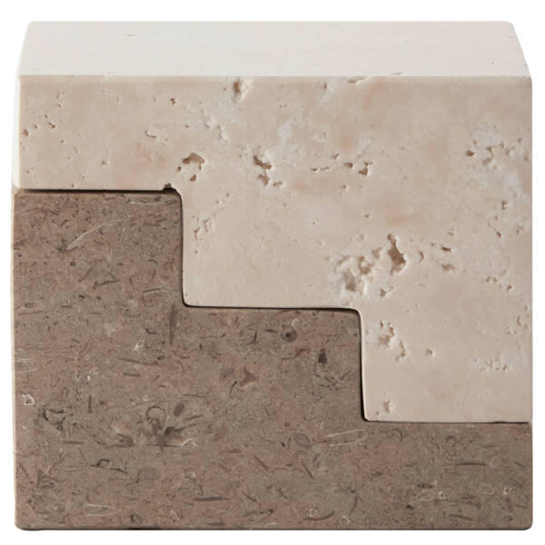 Buchstütze Stair Cube Travertin