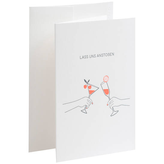 Karte Letterpress - Lass uns Anstoßen