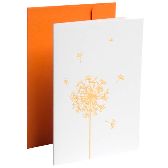 Grußkarte - Pusteblume - orange