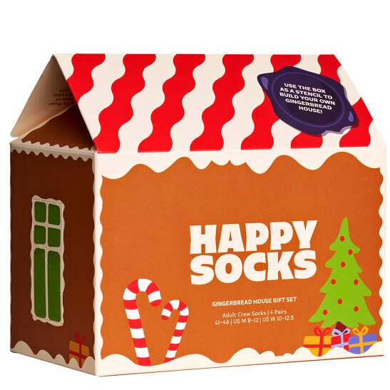 4-Pack Gingerbread House Socks Gift Set