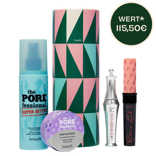 Good Time Gorgeous Make-up Set –  Full-Size Mascara, Setting Spray & Brow Setter Gel plus Mini Tonerde-Maske