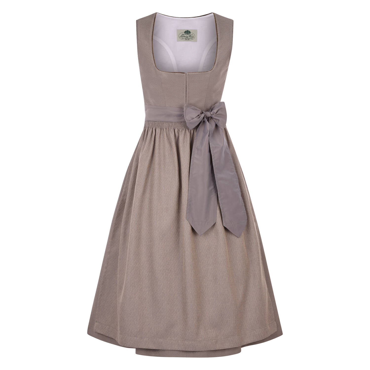 Heimatwerk Ludwig Beck Dirndl Anna 80cm (beige | 42) Für Damen, Trachten, Curvy