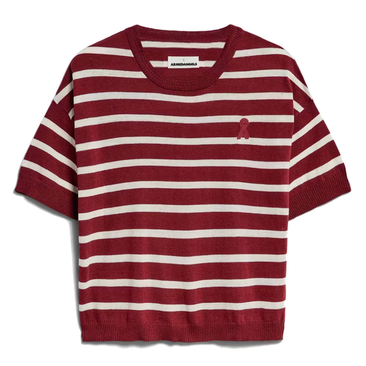 Armedangels Strickshirt Lillaas Stripes (rot | L) Armedangels, Für Damen