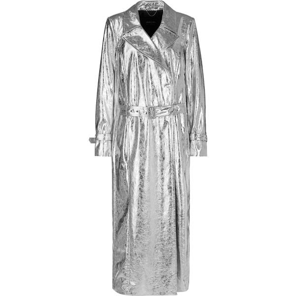 Futuristischer Mantel im Silberglanz