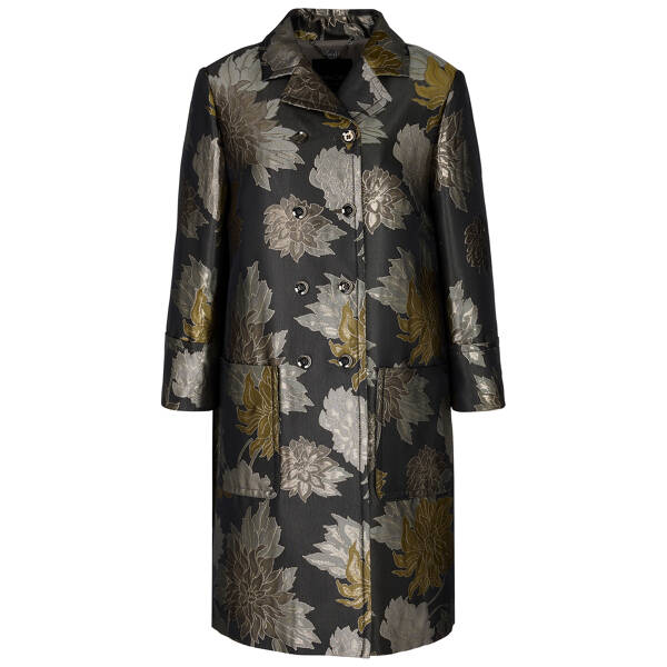 Floraler Jacquard-Mantel mit Lurex