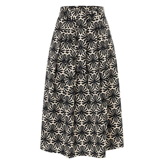 weiter Baumwollrock  grafischer Print  Frühjahrs-Kollektion