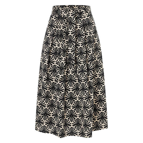 weiter Baumwollrock  grafischer Print  Frühjahrs-Kollektion