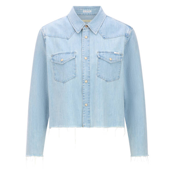 Jeansbluse The Super Ex's Crop Fray