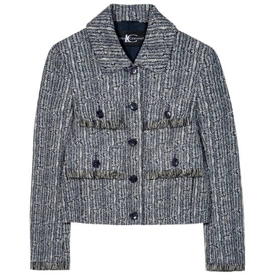 Jacke mit Fischgrat-Muster