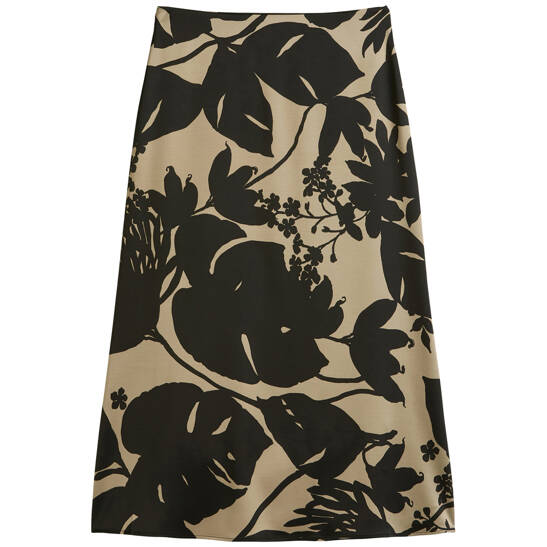 Ausgestellter Print-Satinrock