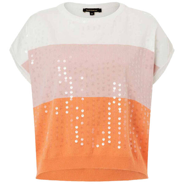 Pullover mit Blockstreifen und Pailletten  Sommer-Kollektion