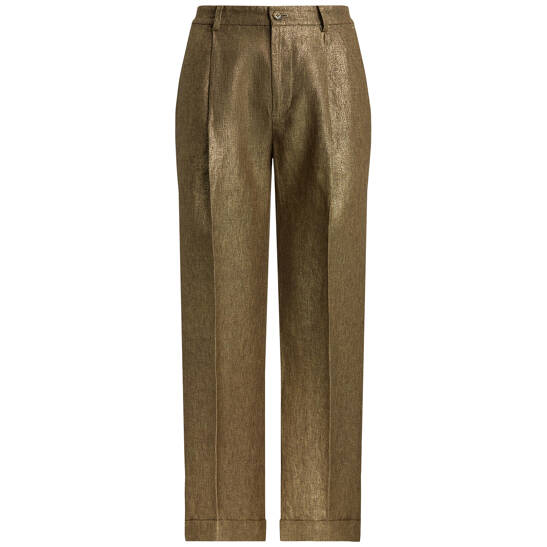 Metallic-Leinenhose