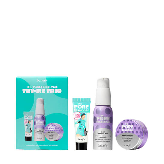 The POREfessional Try-Me Trio – Mini Trio Set aus Poren Primer, Reinigungsöl und Tonerde-Maske 