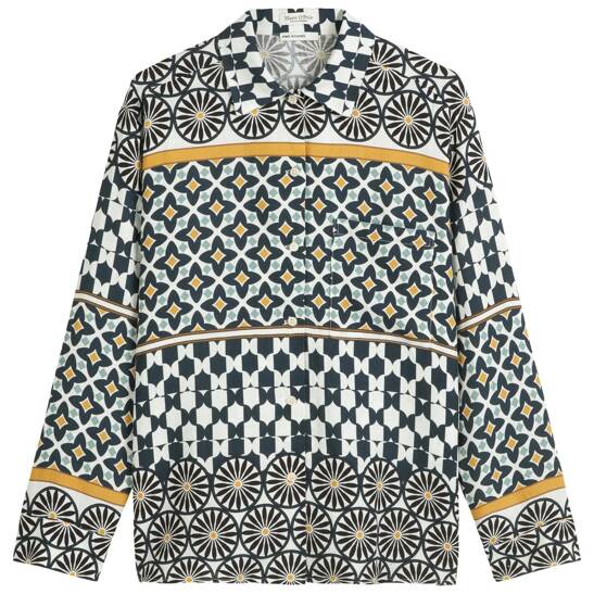 Print-leinenbluse regular