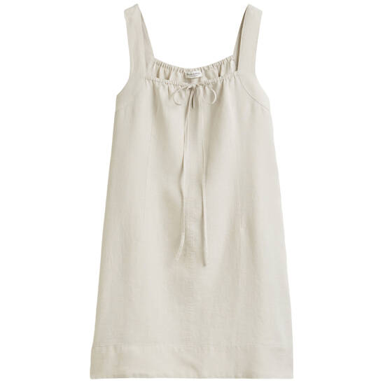 Kurzes Leinenkleid flared