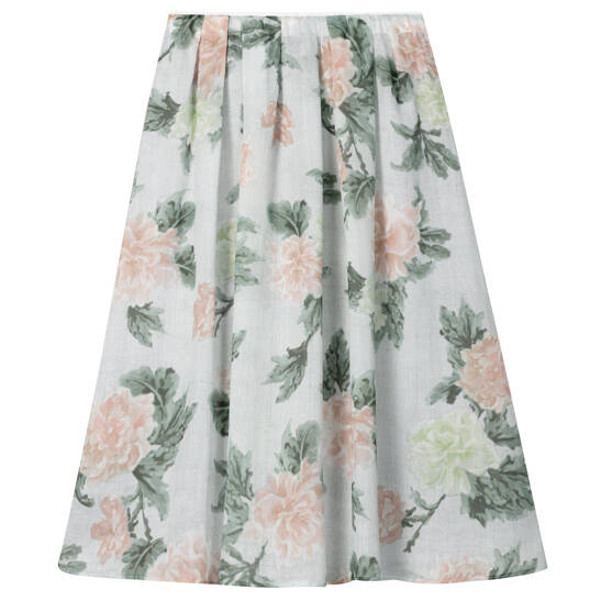 Ramie Rock mit Flower-Print