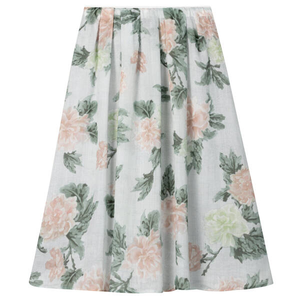 Ramie Rock mit Flower-Print