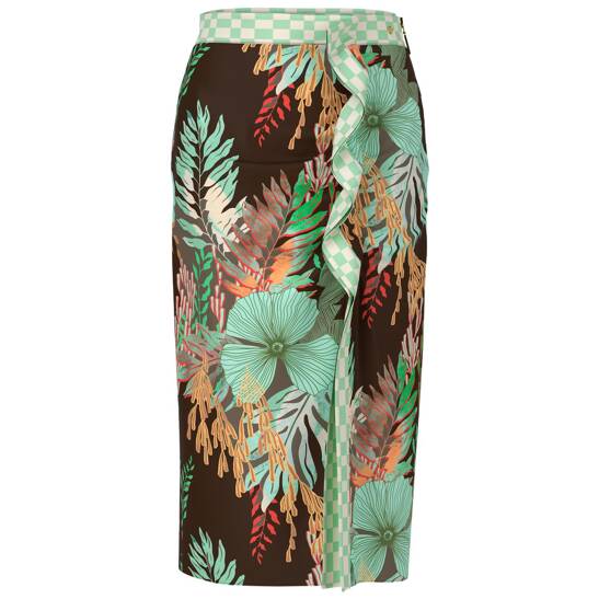 Midirock mit floralem print