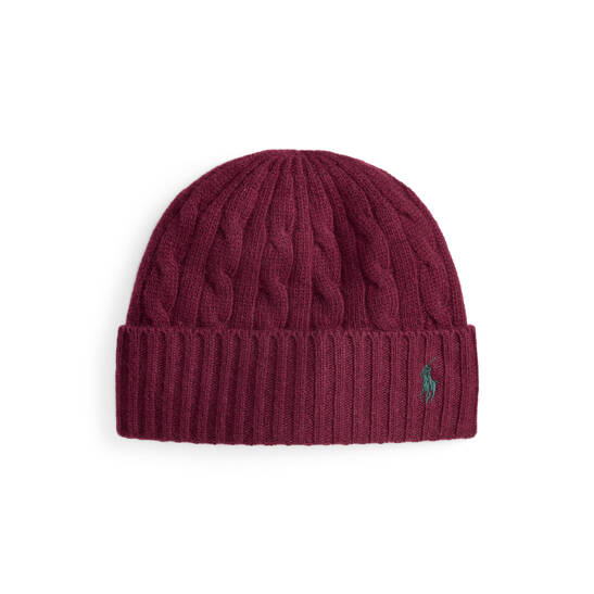 Zopfmuster-Mütze mit Wolle