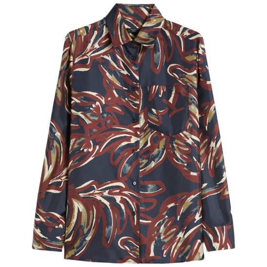 Hemdbluse aus bedrucktem Twill