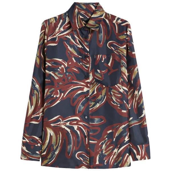 Hemdbluse aus bedrucktem Twill