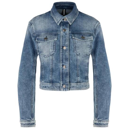 Kurze jeansjacke "rethink together"