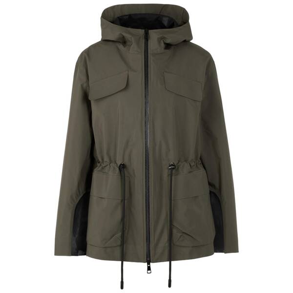 Outdoor jacke mit kordelzug