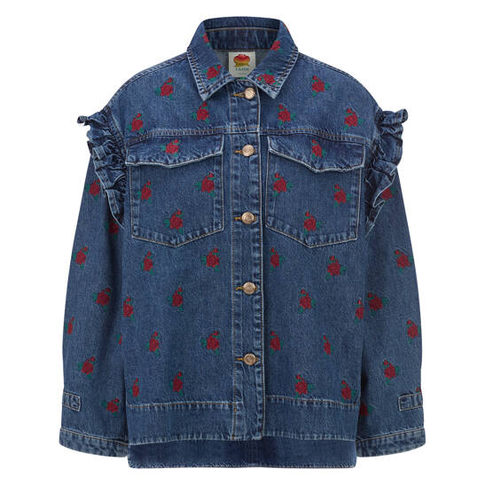 Jeansjacke Flower Embroidered