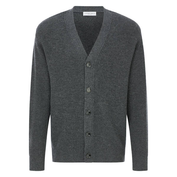 Schurwoll-Strickjacke