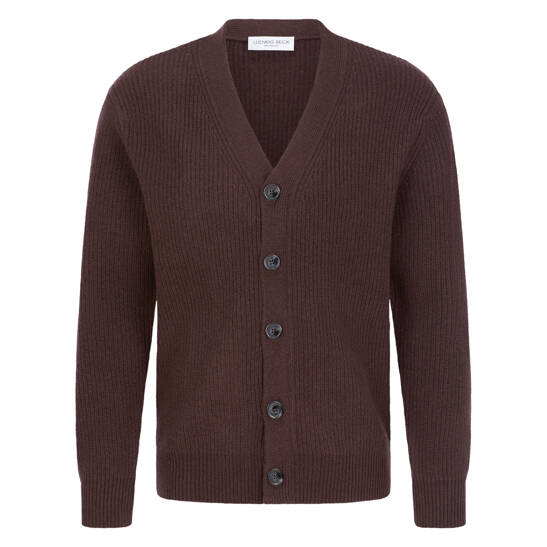 Schurwoll-Strickjacke