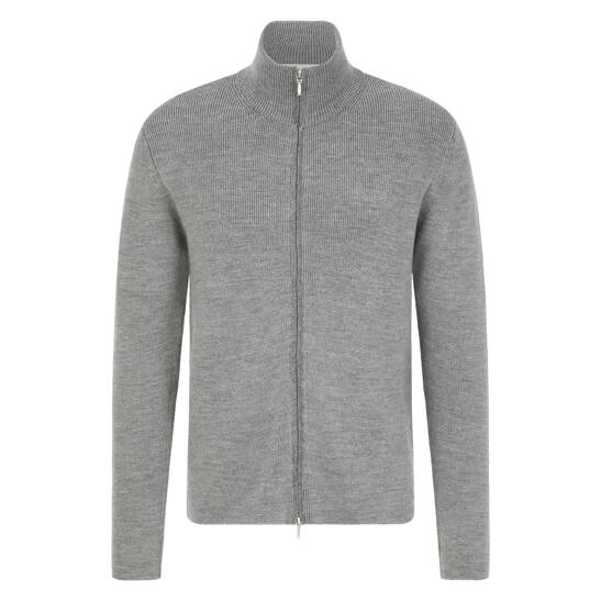 Schurwoll-Strickjacke