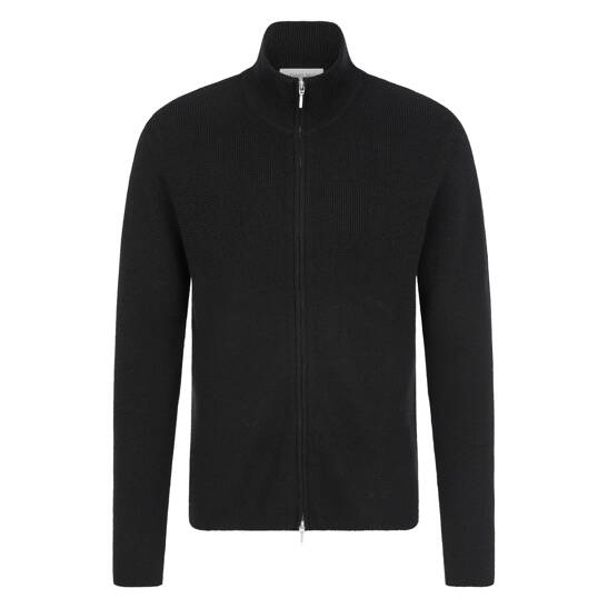 Schurwoll-Strickjacke