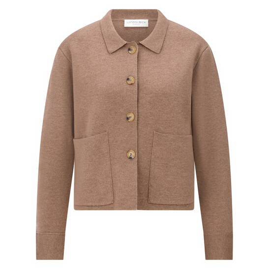 Schurwoll-Strickjacke