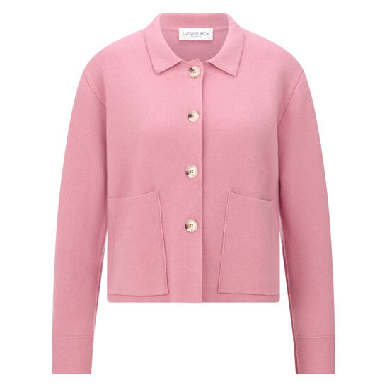 Schurwoll-Strickjacke